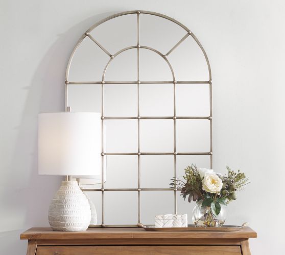 Jaycee Arch Windowpane Wall Mirror | Pottery Barn