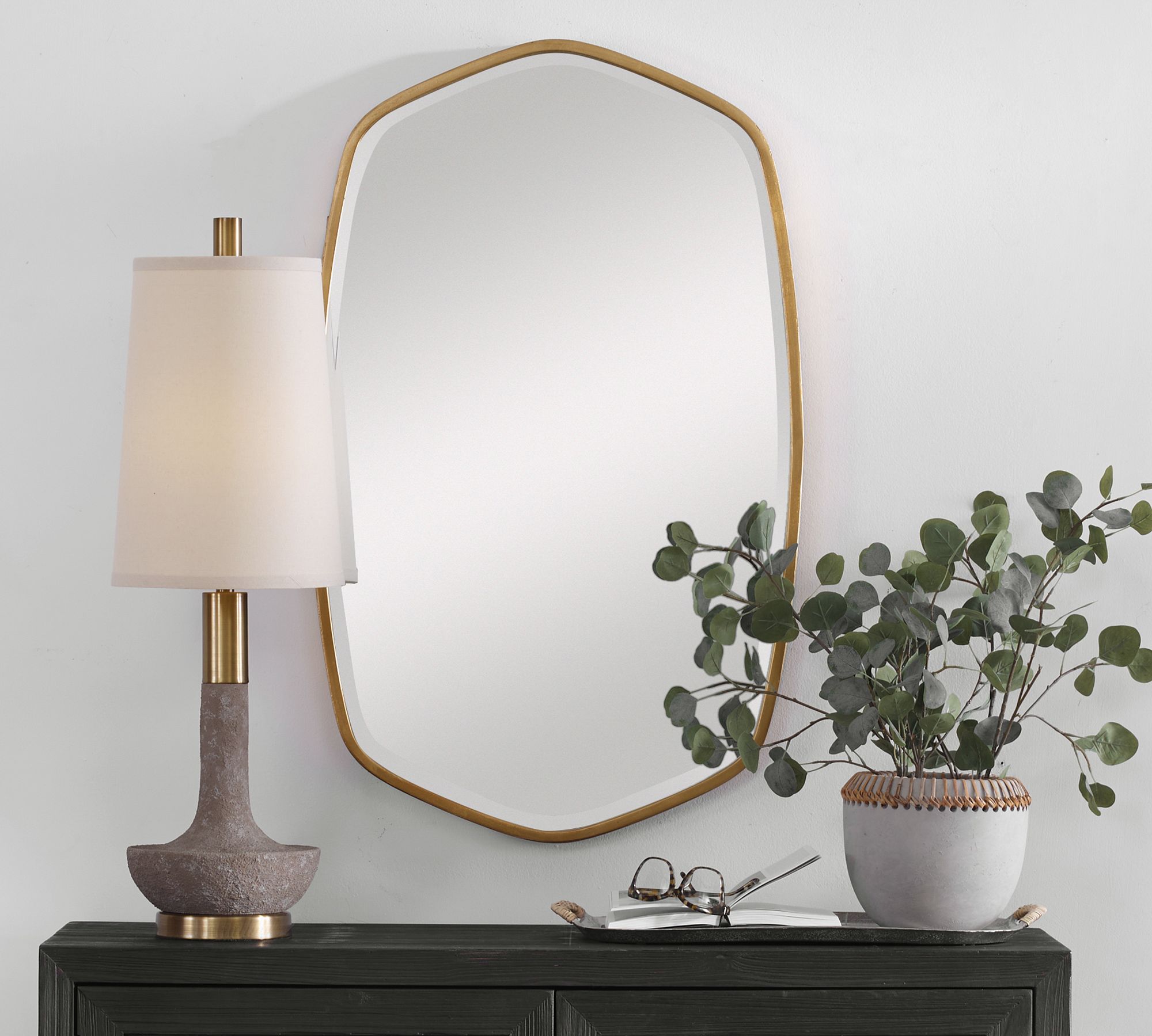 Oceano Gold Frame Wall Mirror 22" x 36"