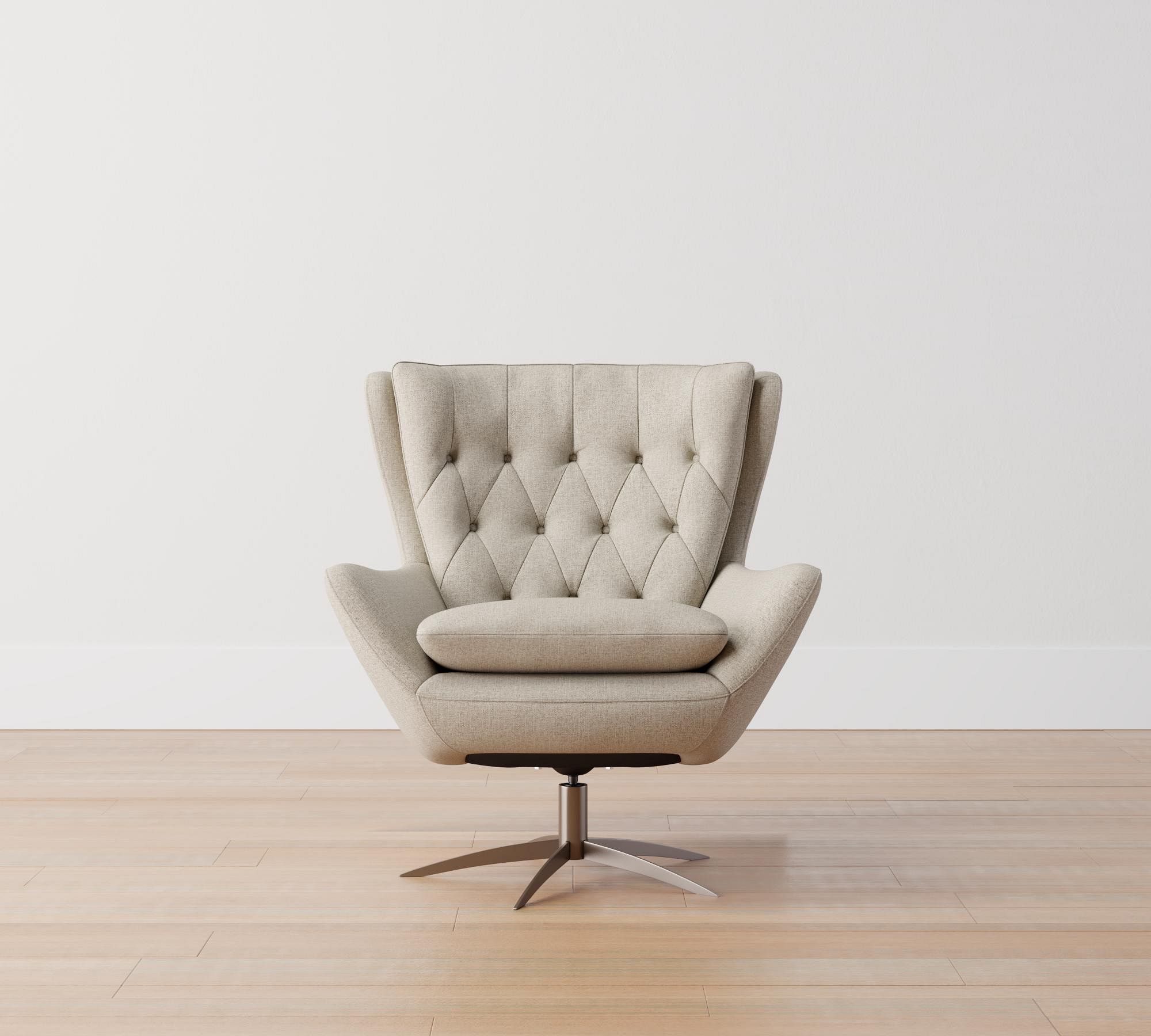 Wells Tufted Petite Swivel Chair