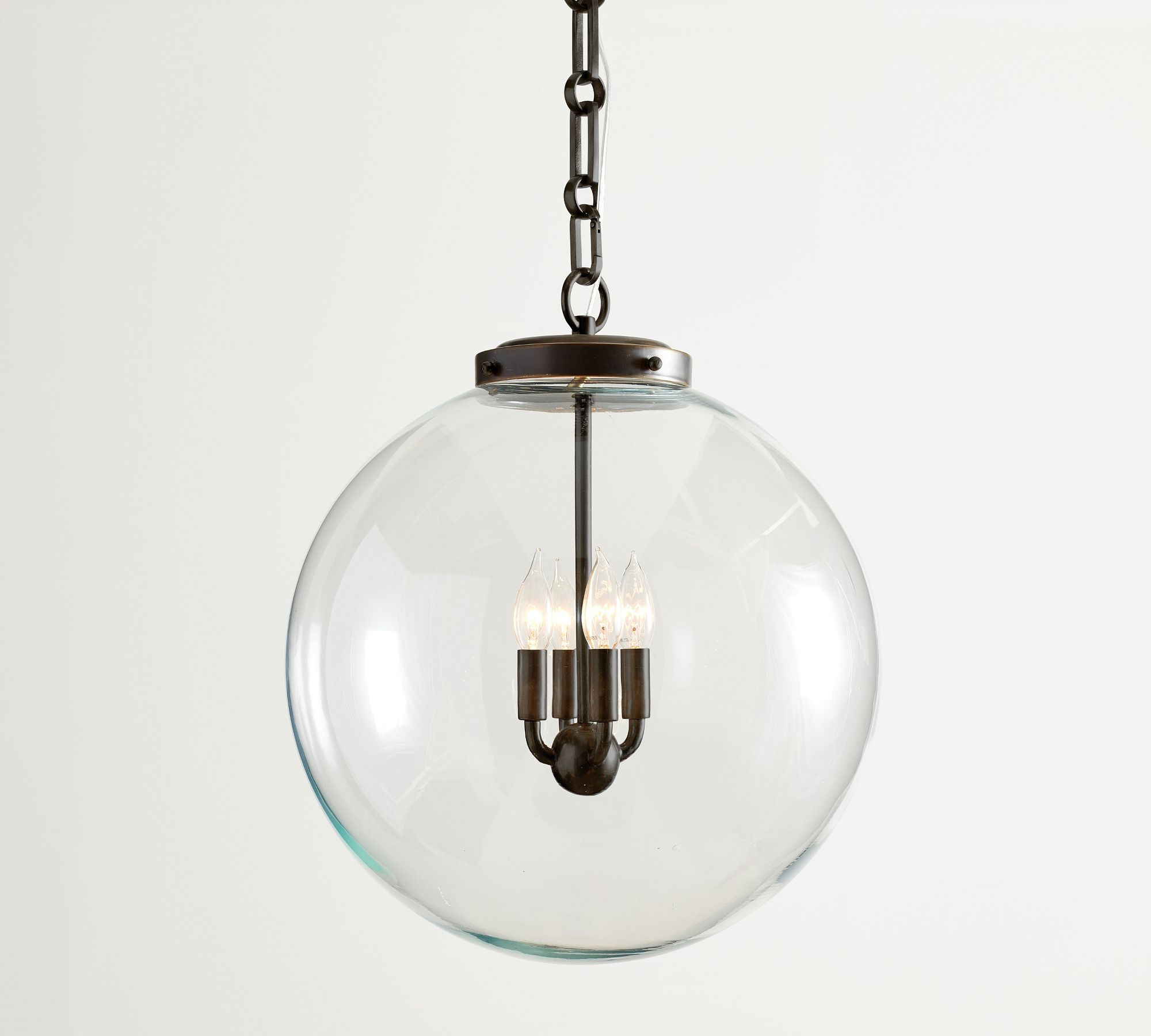 Anthony Recycled Glass Globe Pendant (14"-18")