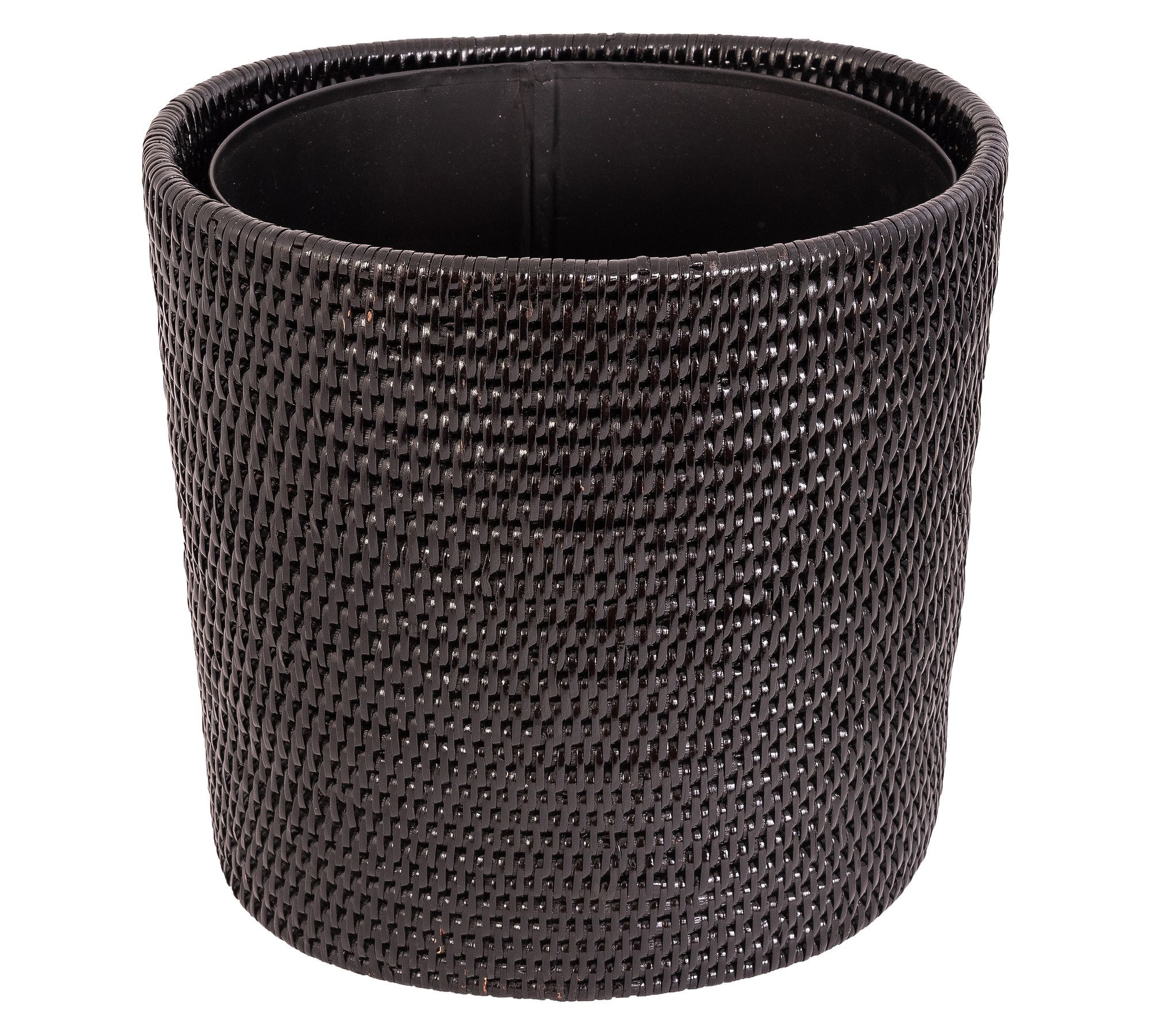 Tava Handwoven Rattan Oval Wastebasket with Metal Liner