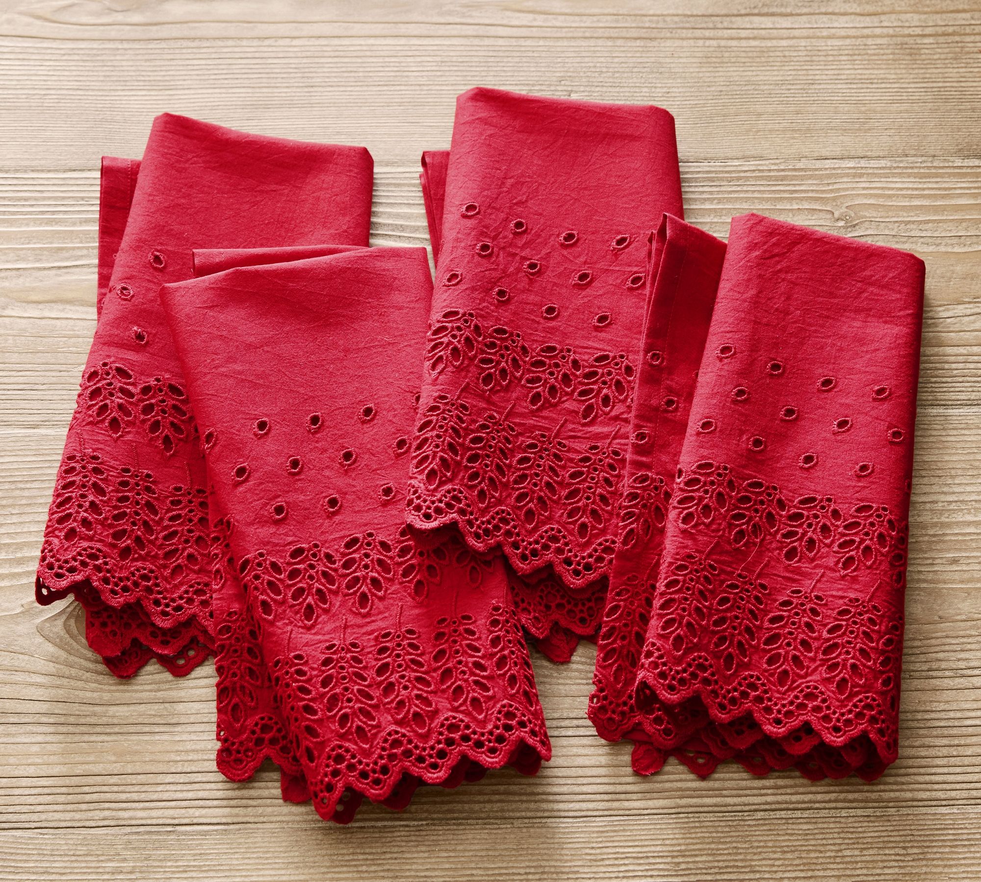 Eyelet Organic Cotton Napkins - Set of 4