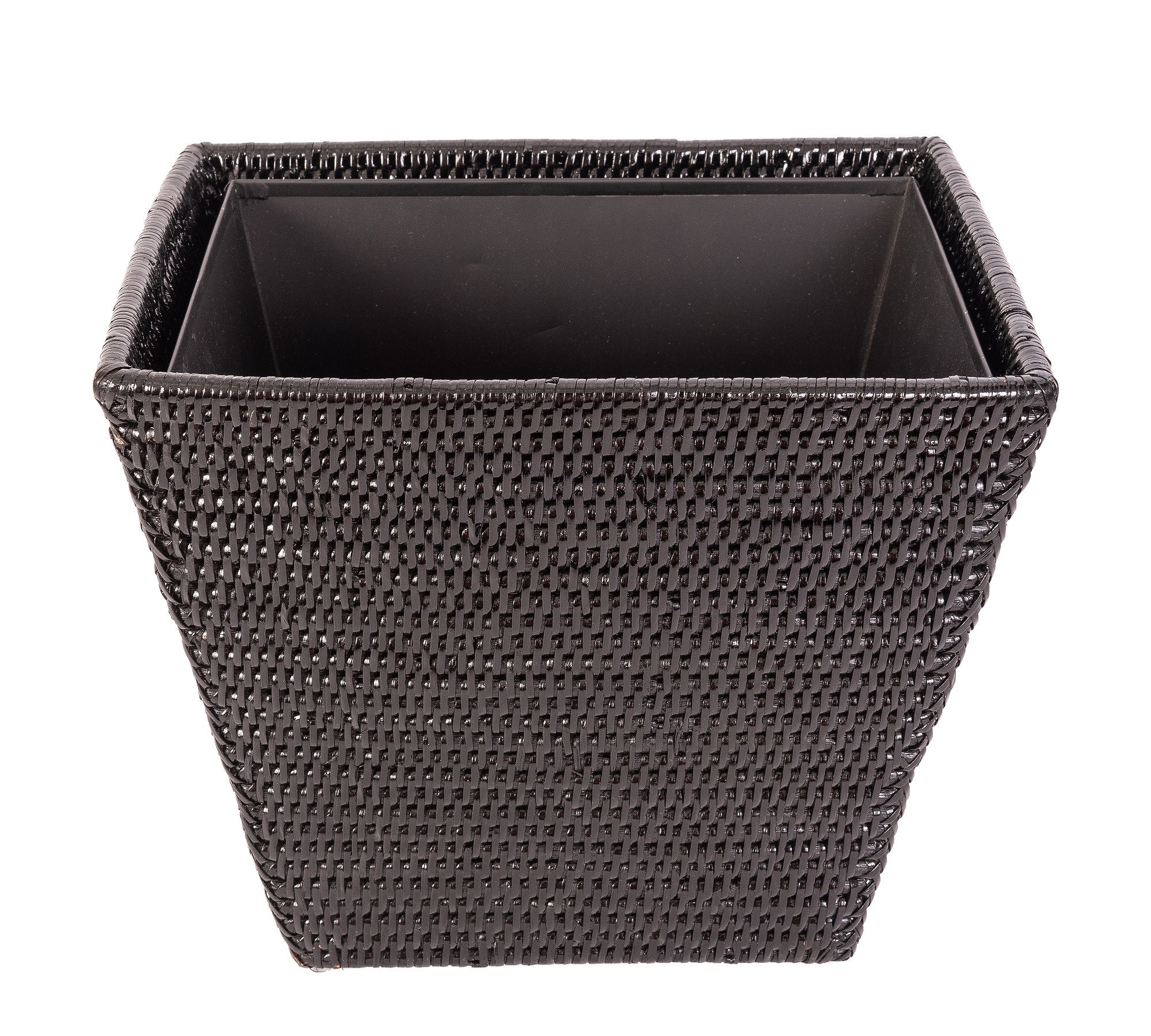 Tava Handwoven Rattan Tapered Waste Basket with Metal Insert