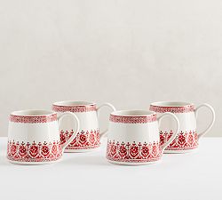 Tahoe Fair Isle Stoneware Mugs - Set of 4