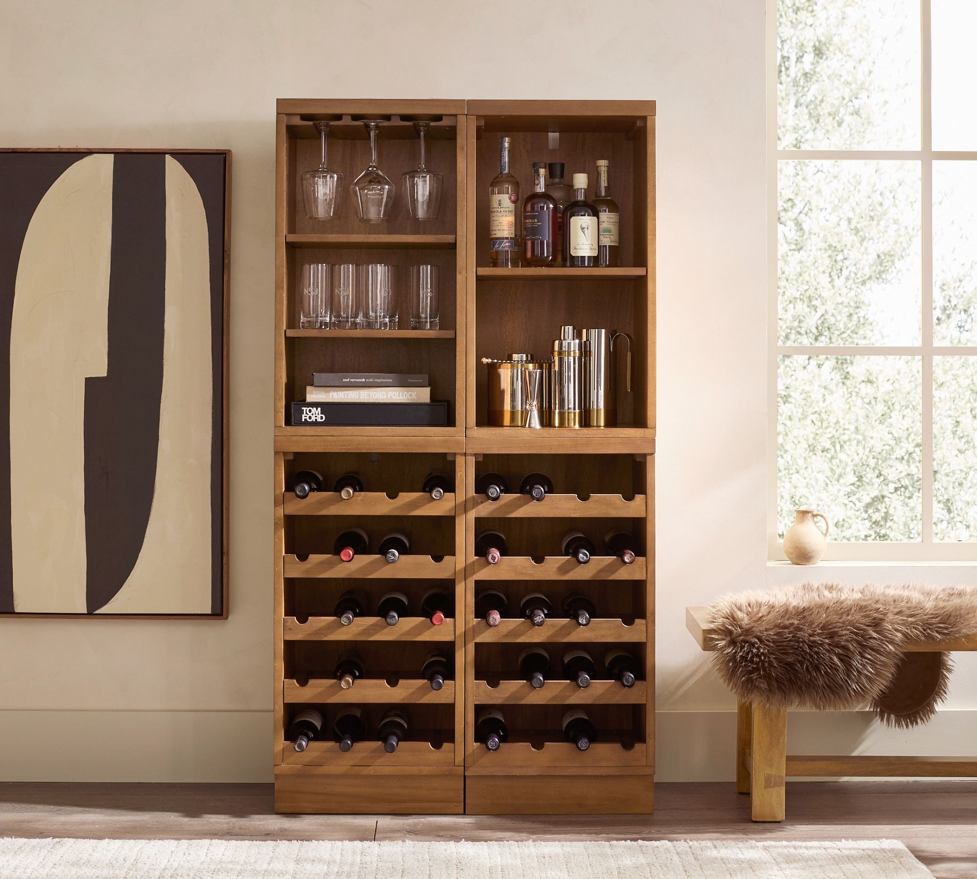 Reed Modular Bar Shelf with Wine Storage (36