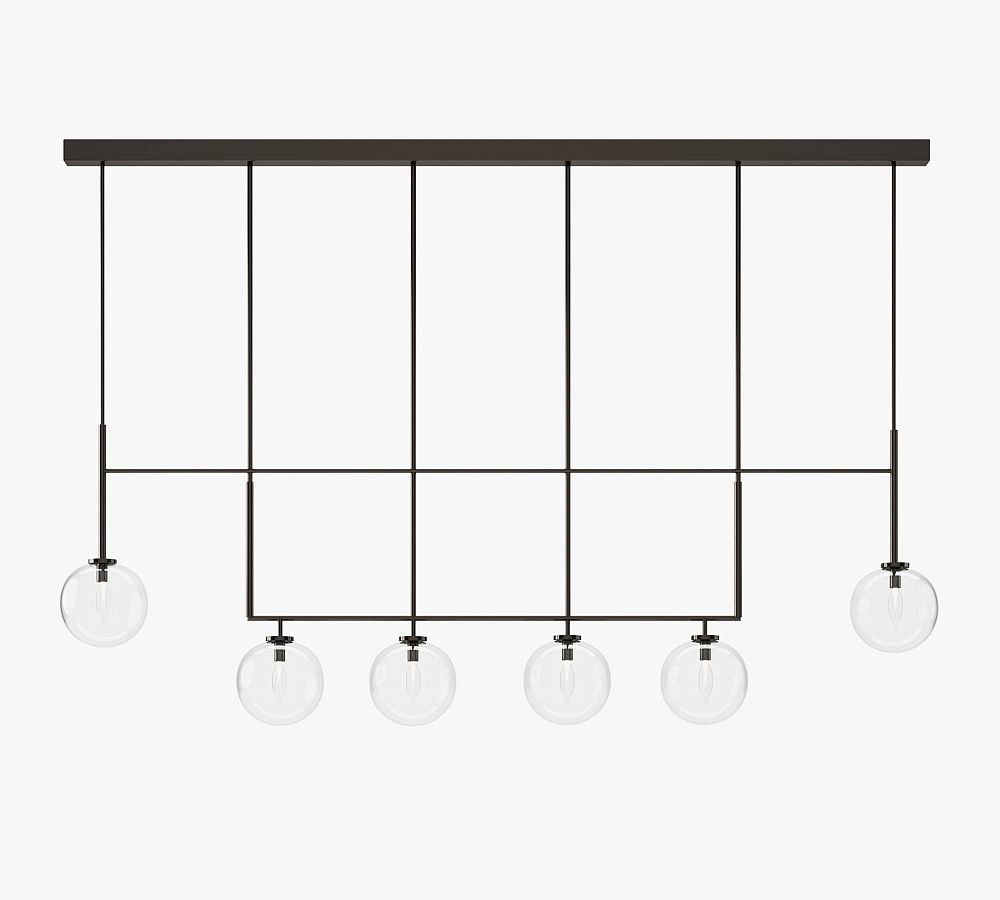 Claremont Glass Globe Linear Chandelier (72&quot;)