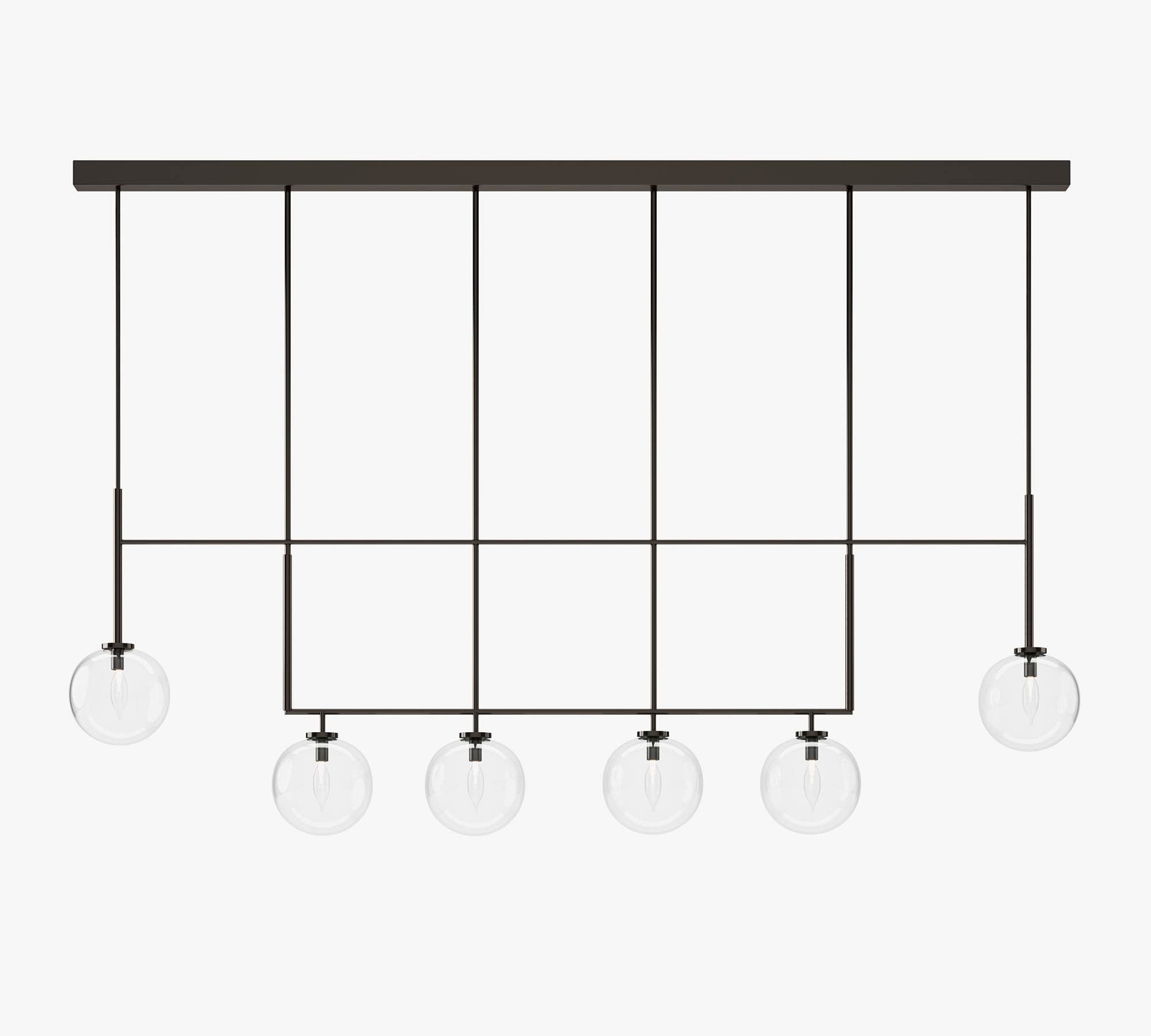 Claremont Glass Globe Linear Chandelier