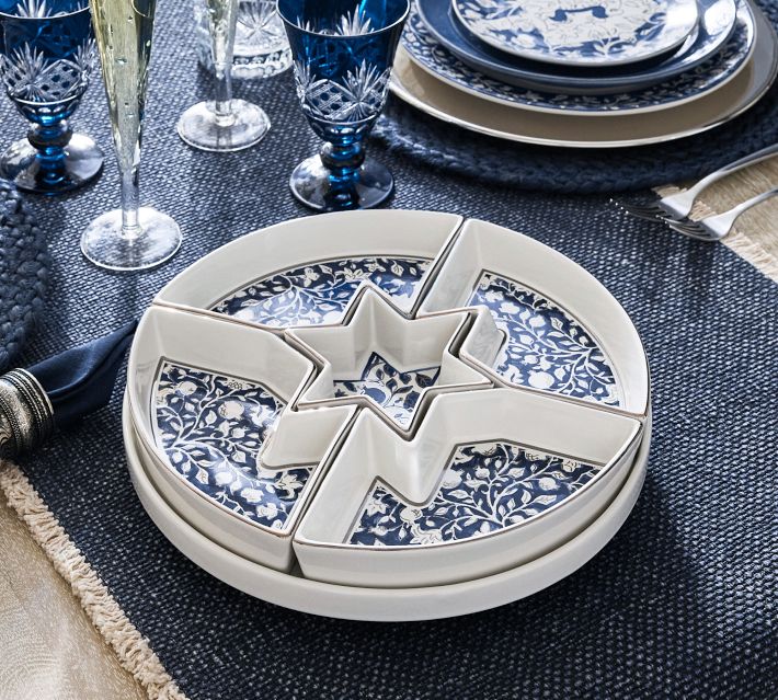 (1618) high quality Hanukkah by Pottery Barn plates