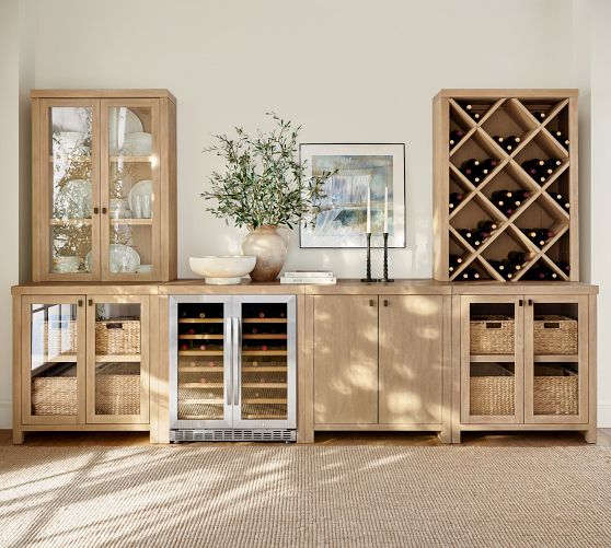 Modern Farmhouse 136 Grand Wine Storage with Cabinet Pottery Barn