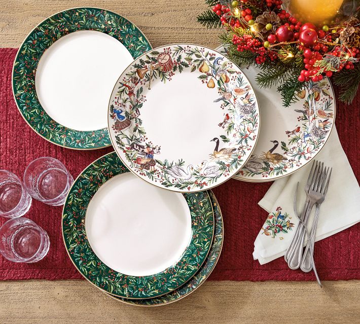 12 Days of Christmas Stoneware Dinner Plates Set of 4 Pottery Barn