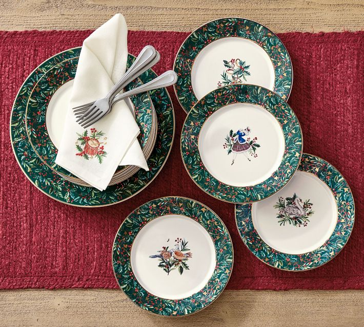 Luncheon Plates 12 Days deals of Christmas by HOME FOR THE HOLIDAYS Salad Plates Set