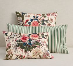 Rose Floral Stripe Reversible Duvet Cover &amp; Shams