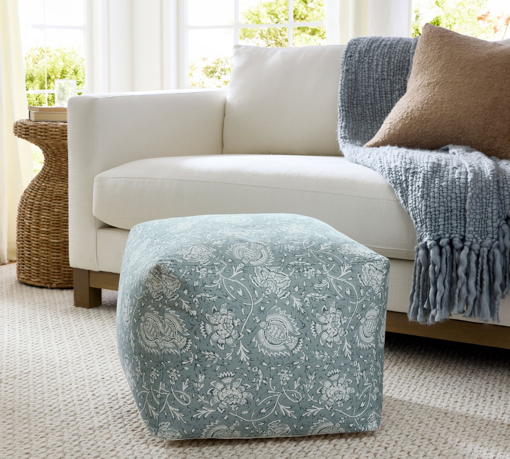 Sloan Printed Pouf