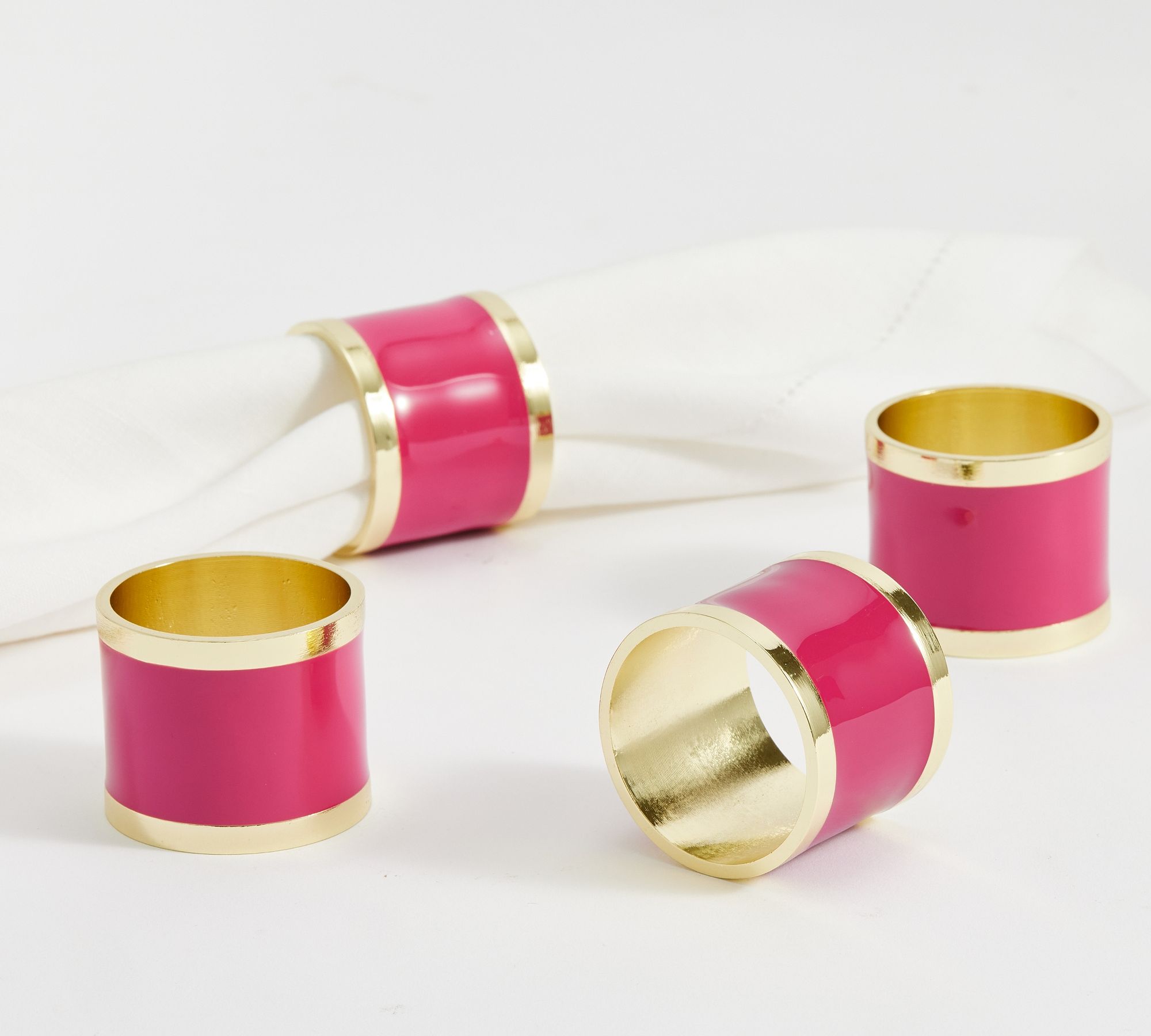 Enamel Band Napkin Rings - Set of 4