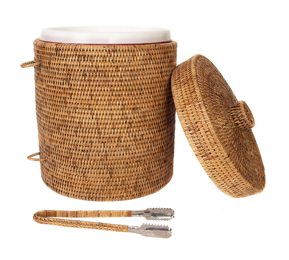 Tava Handwoven Ice Bucket with Tongs