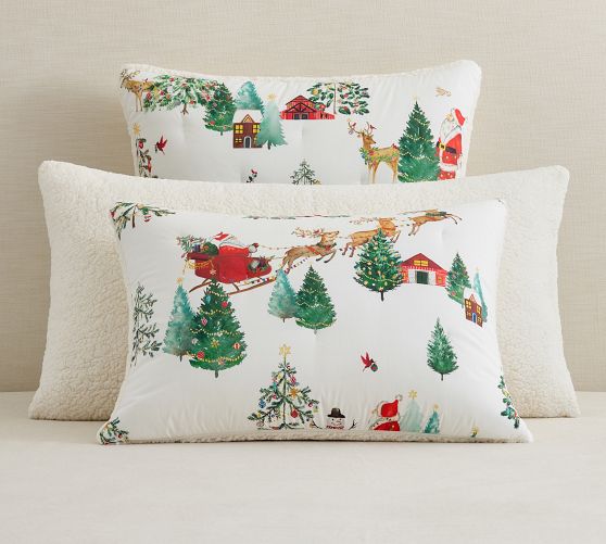 Pottery online Barn 3 Shams King Size Nordic Christmas