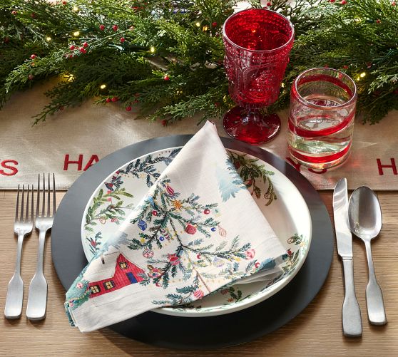 Table Linens Christmas Entertaining | Pottery Barn