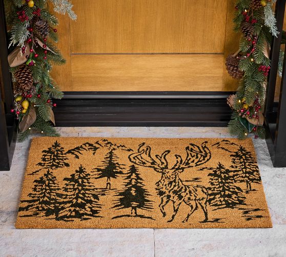 Pottery barn dog with lights doormat best sale