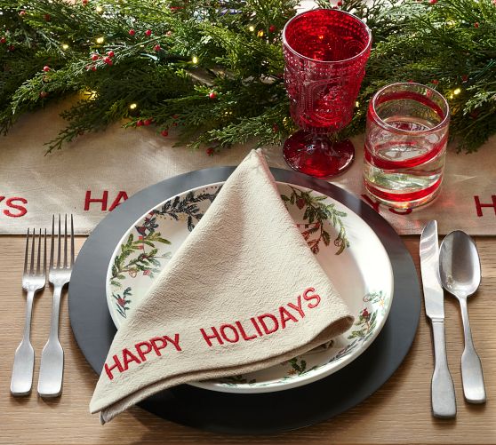 Table Linens Christmas Entertaining | Pottery Barn