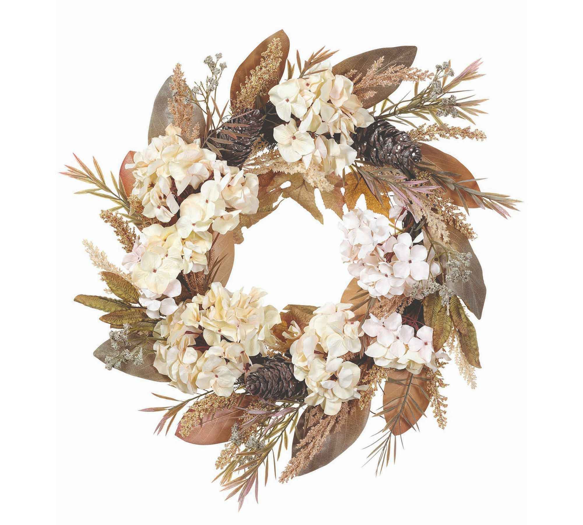 Faux Hydrangea Leaf Wreath