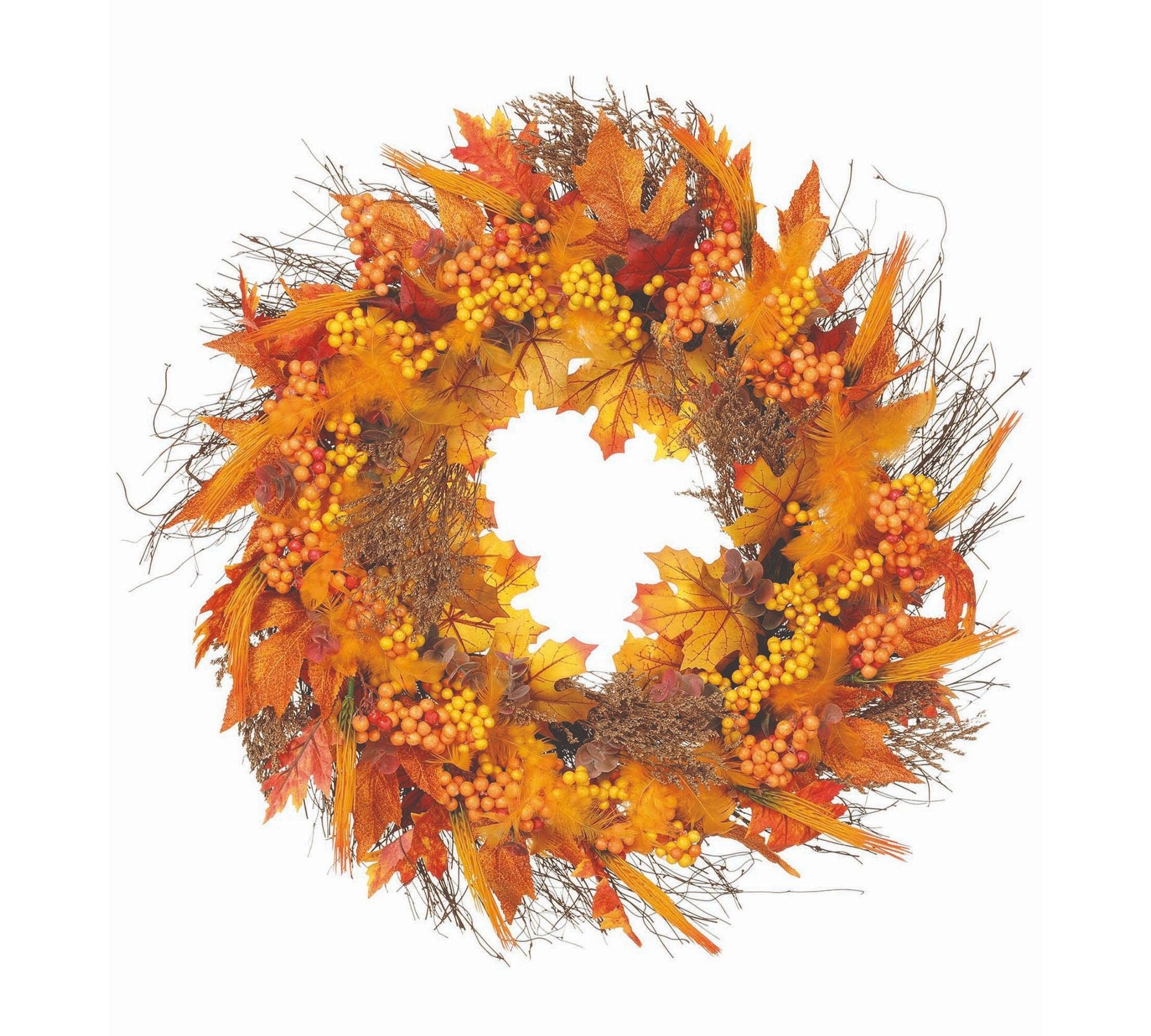 Faux Maple Berry Leaf Wreath