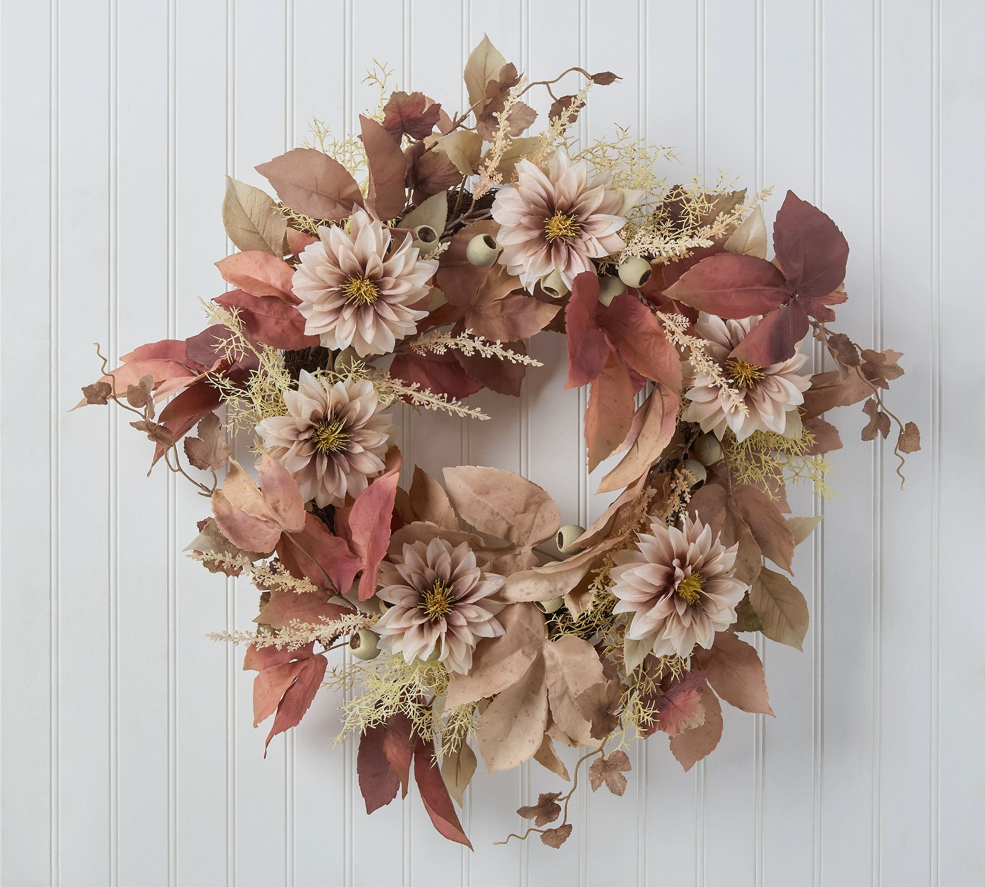 Faux Dahlia Berry Wreath