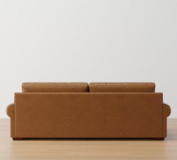 Big Sur Roll Arm Leather Sofa (78&quot;-107&quot;)