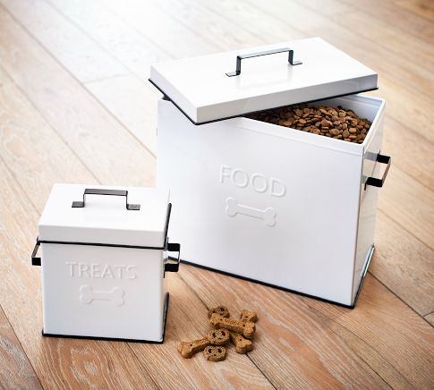 Enamel Pet Food Storage Bins Pottery Barn