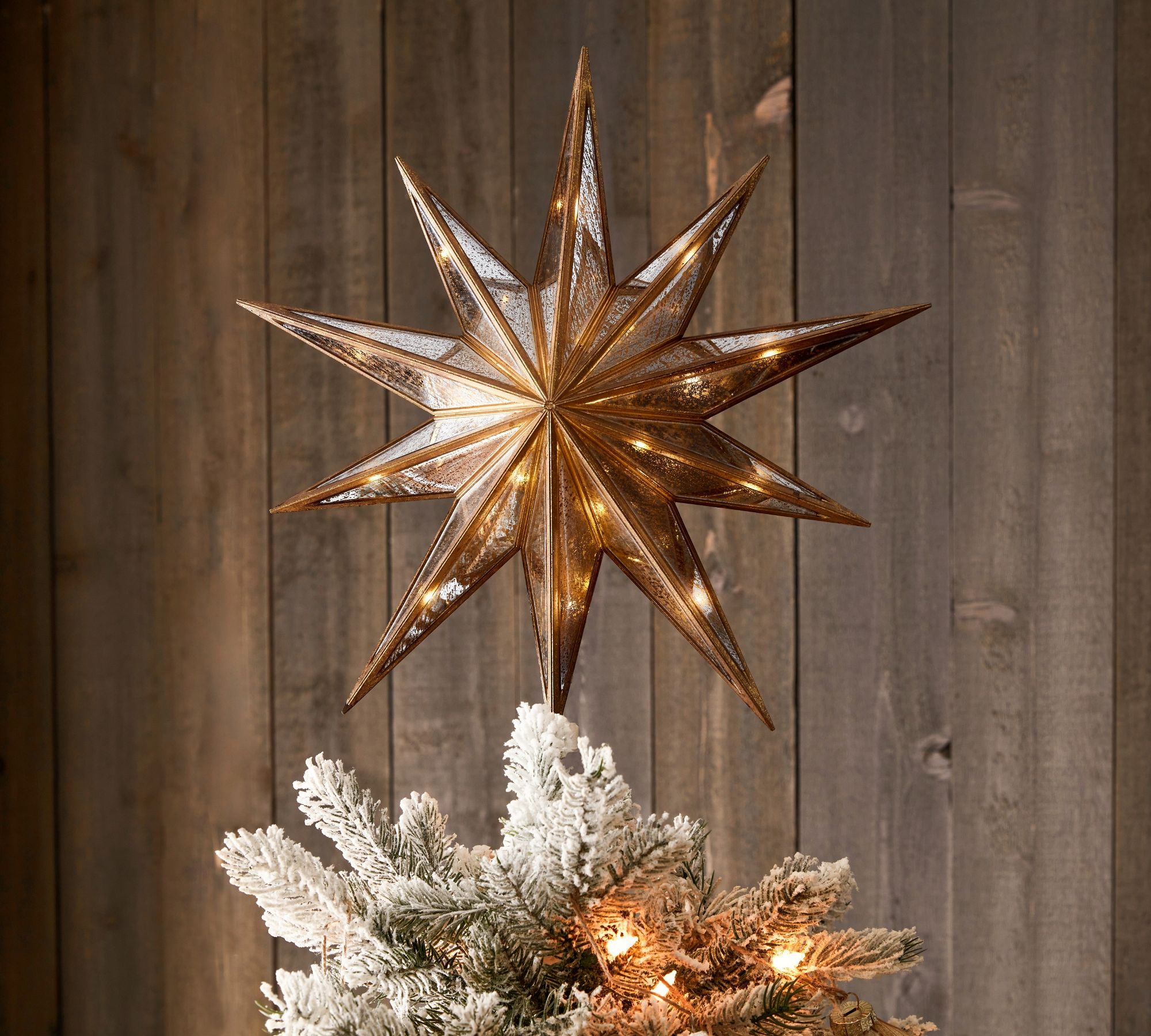 Lit Mirrored Star Tree Topper