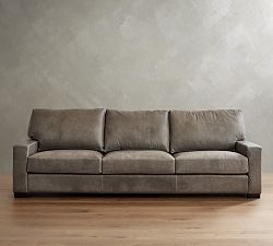 Turner Square Arm Leather Sofa (65&quot;&ndash;104&quot;)