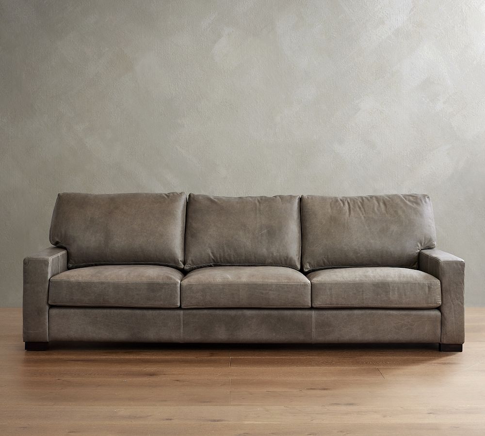 Turner Square Arm Leather Sofa (65&quot;&ndash;104&quot;)