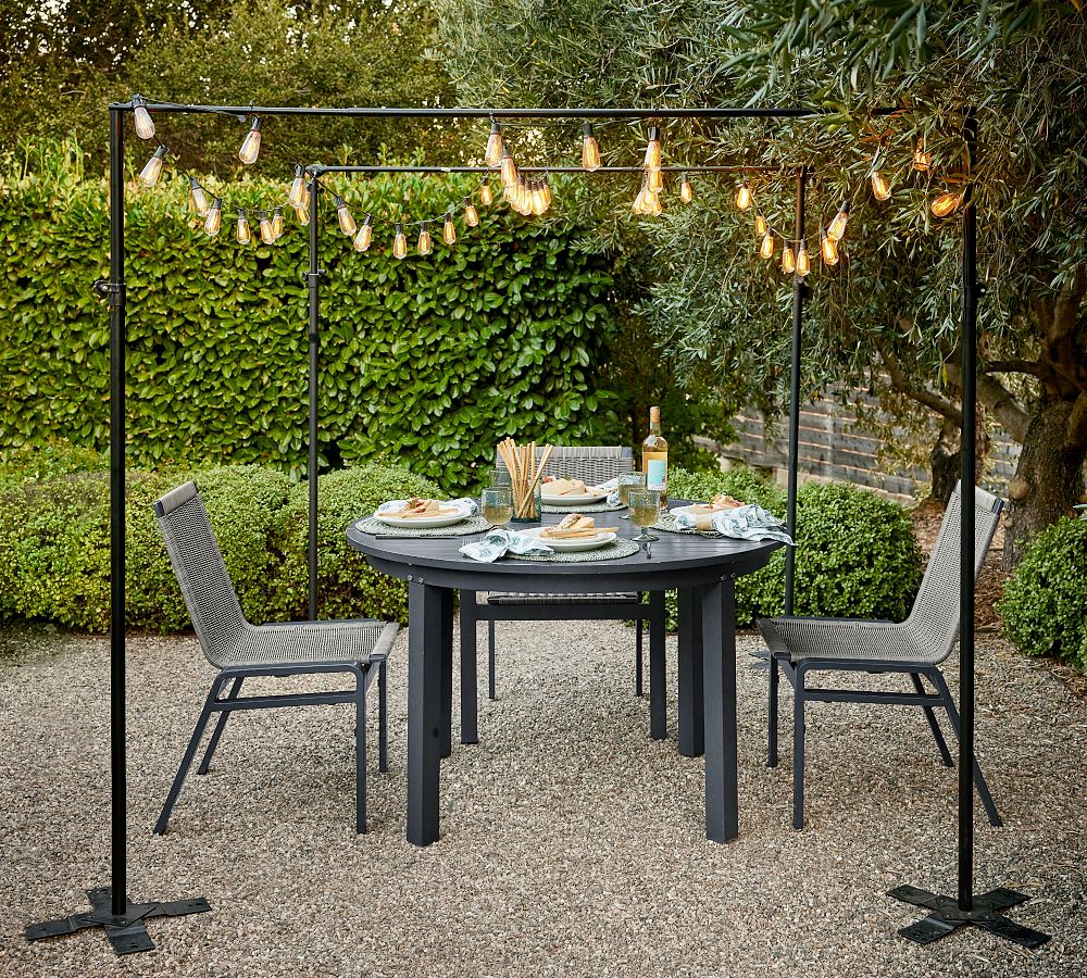 outdoor standing string light posts set of 2