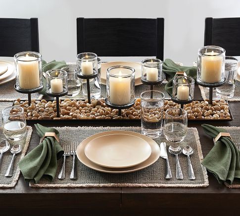 Candle centerpieces for dining tables sales