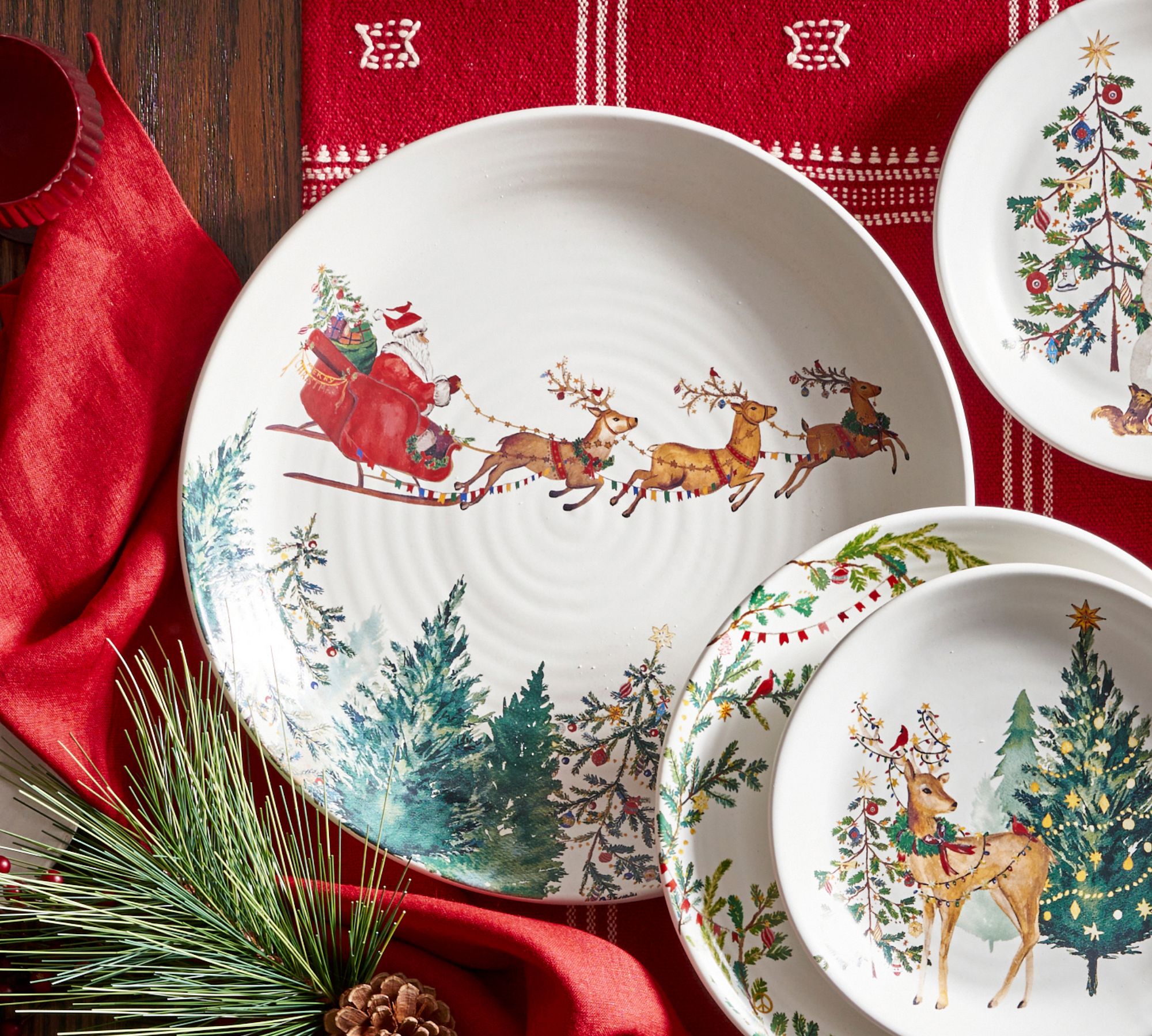 Christmas in the Country Stoneware Round Platter