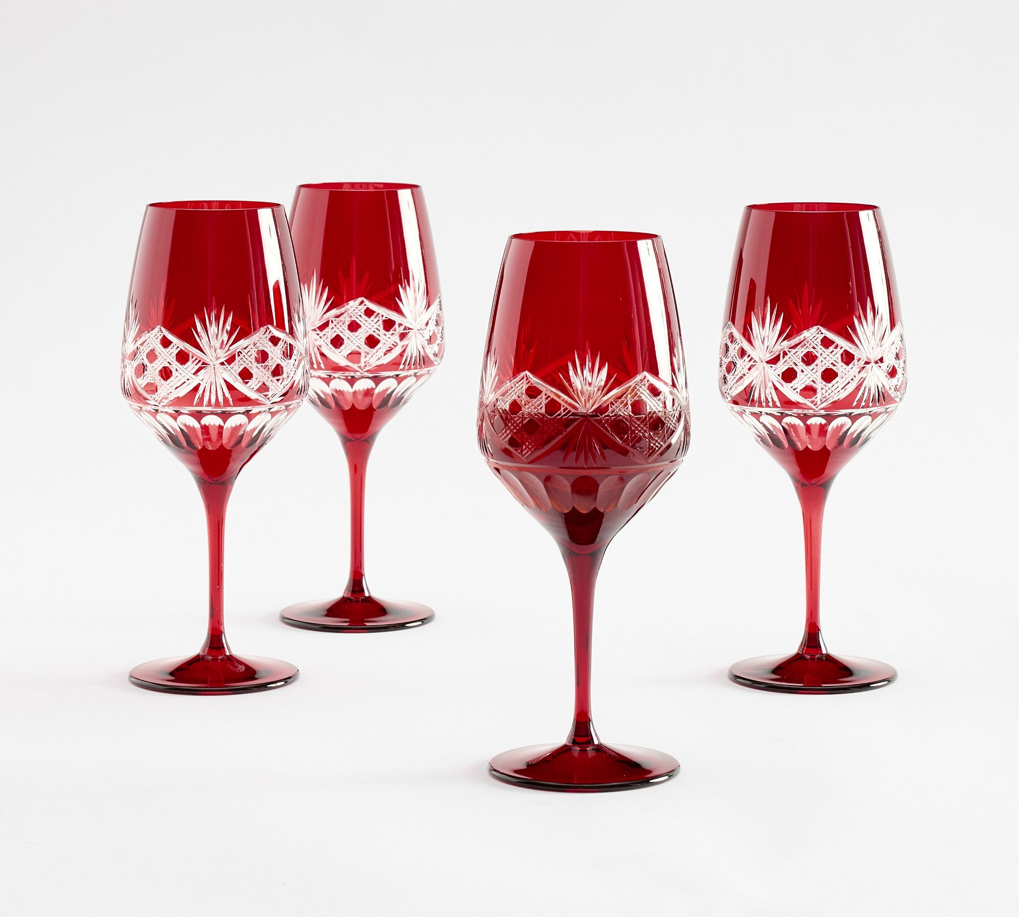 Antique Cut Wine Stem Glasses