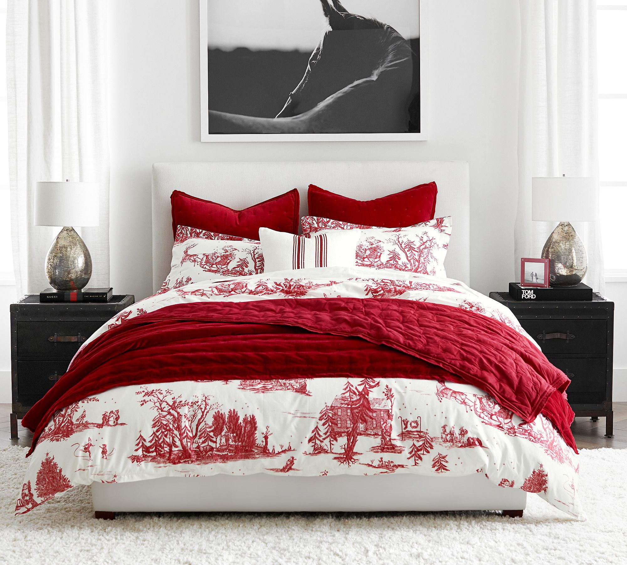 Santa Toile Organic Cotton Duvet Cover