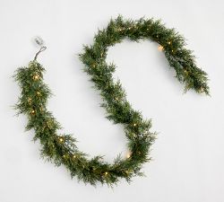 Faux Lit Juniper Berry Wreath &amp; Garland