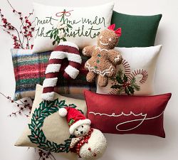 Cozy Teddy Faux Fur Candy Cane Shaped Pillow