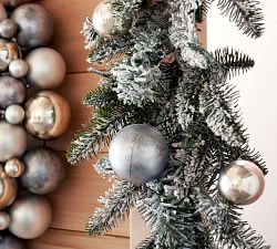 Lit Ornament Frosted Pine Wreath &amp; Garland