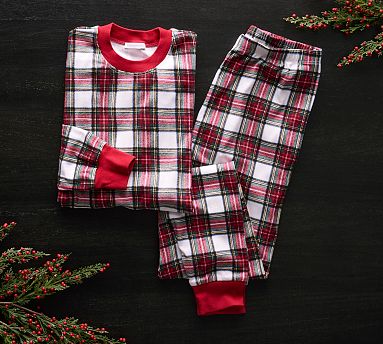 Stewart Plaid Organic Cotton Adult Pajamas Pottery Barn