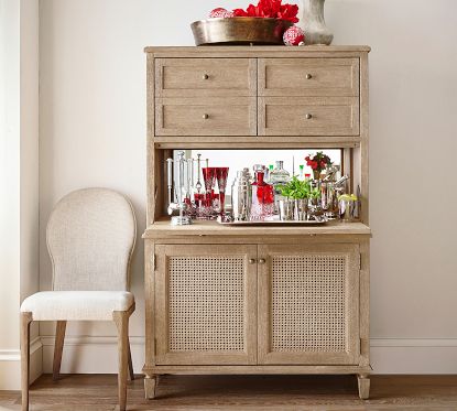 Sausalito Cane Bar Cabinet 41 Pottery Barn