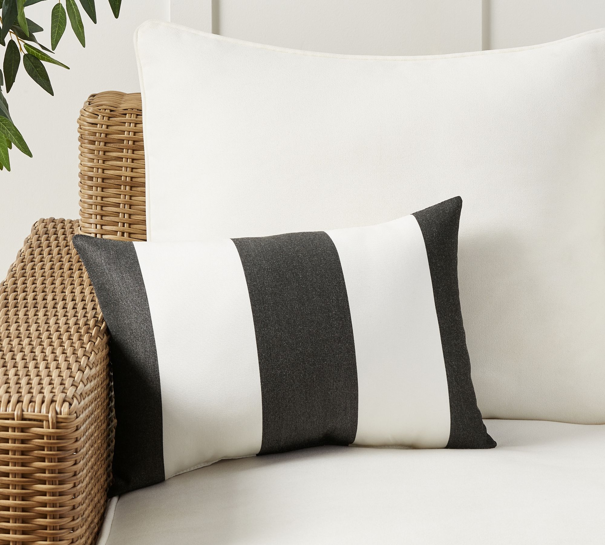 Open Box: Sunbrella® Awning Striped Outdoor Throw Pillow