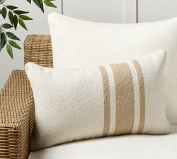 Modern Farmhouse Striped Outdoor Lumbar Pillow