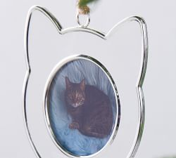 Silver Cat Frame Ornament