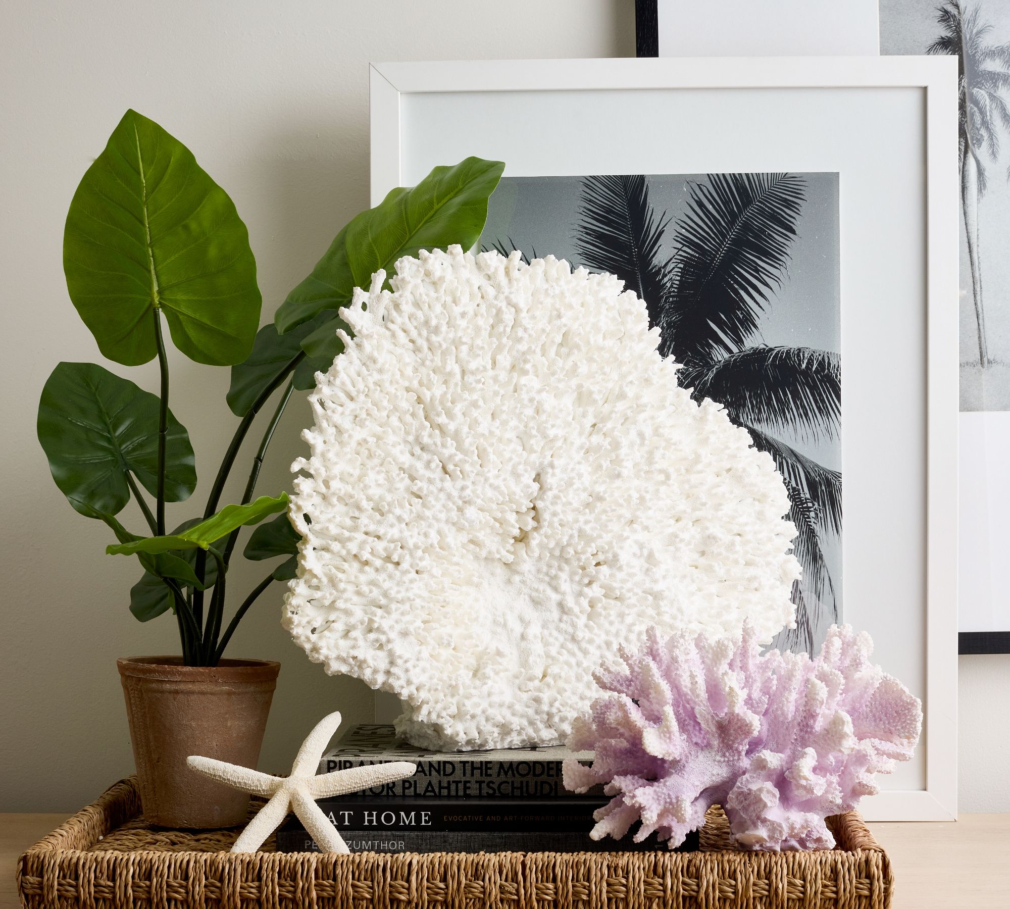 Faux White Standing Bush Coral