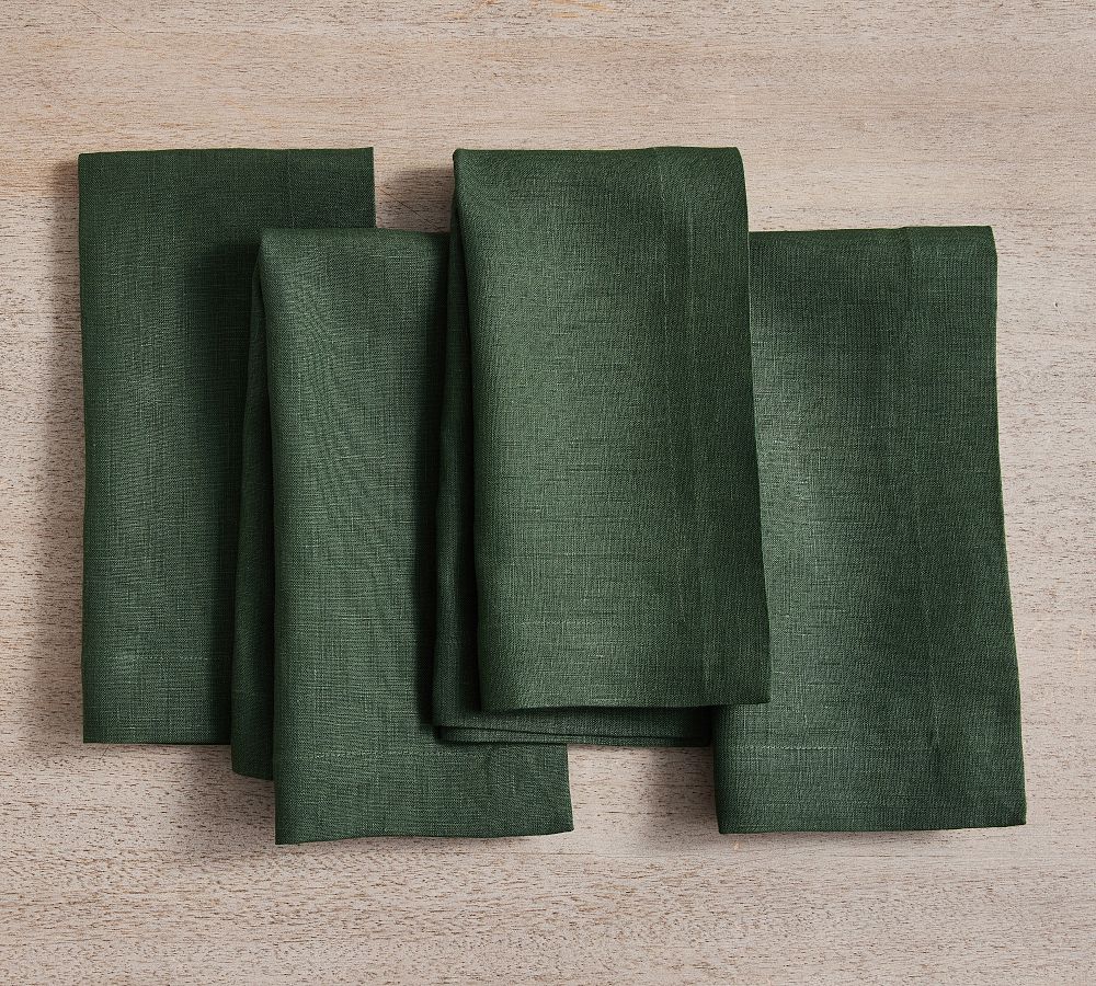 Mason Oversized Linen Napkins - Evergreen