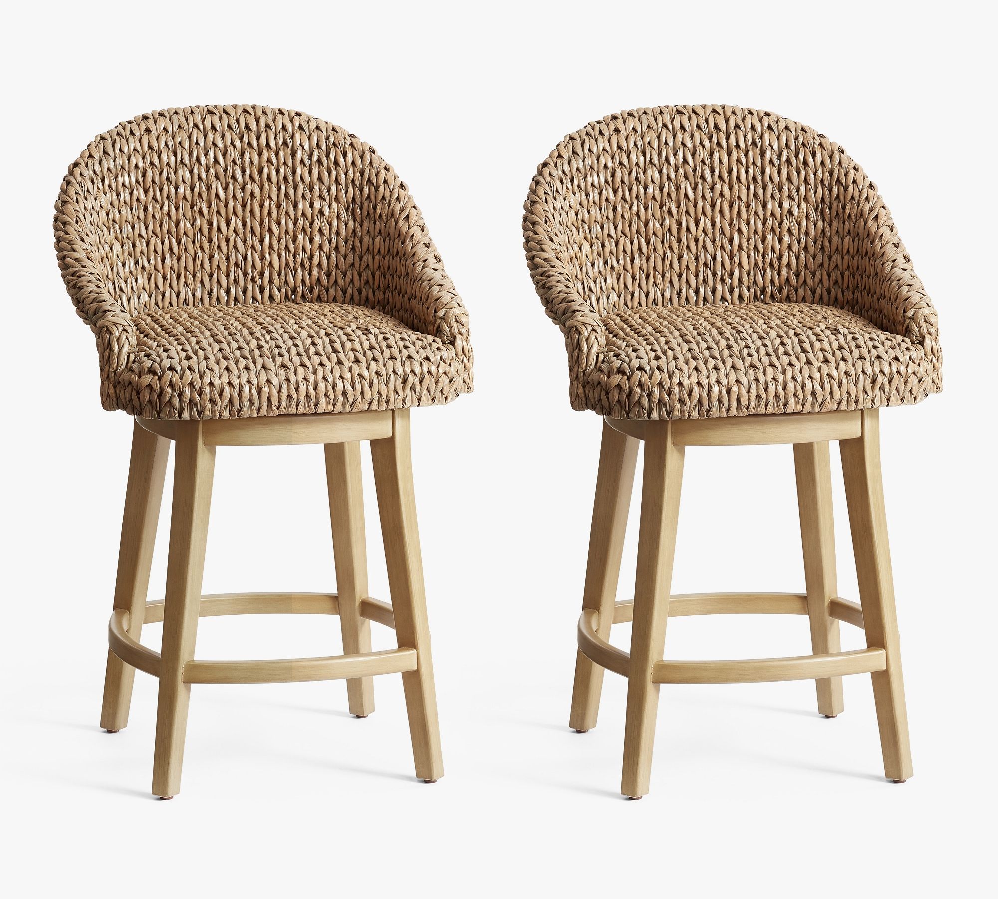 Seagrass Bucket Swivel Counter Stool