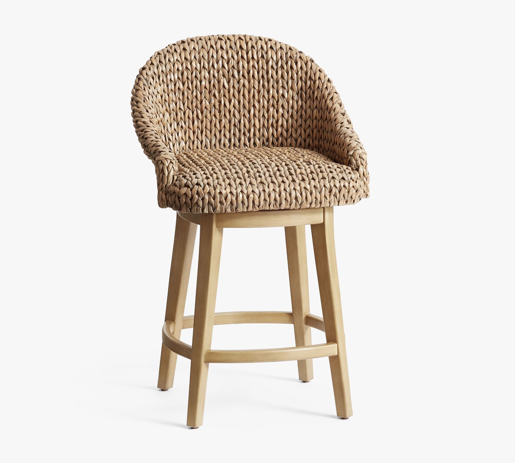 Seagrass Bucket Swivel Counter Stool