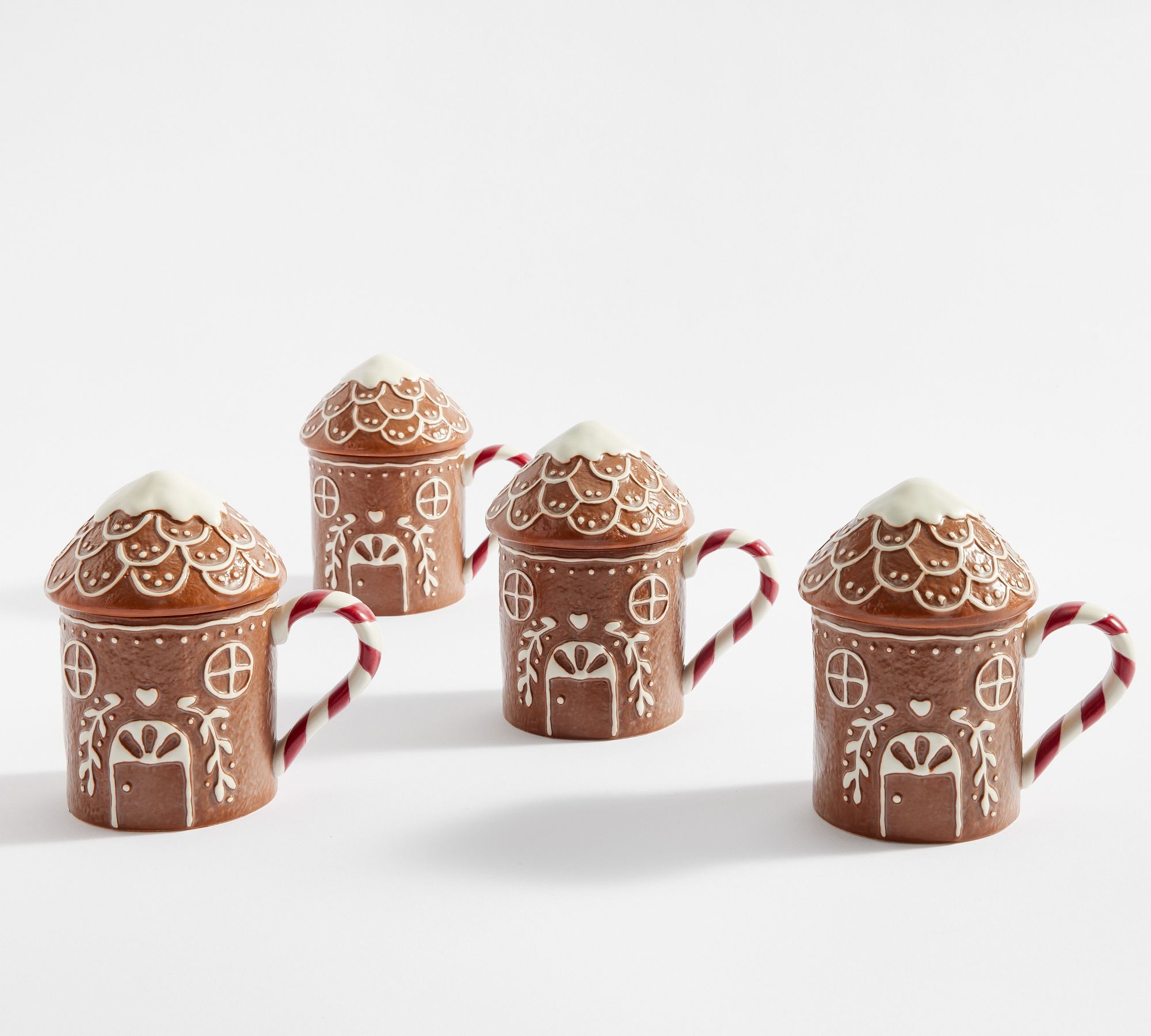 Gingerbread House Lidded Stoneware Mugs