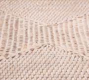 Tava Off-White Handwoven Rattan Tapered Waste Basket